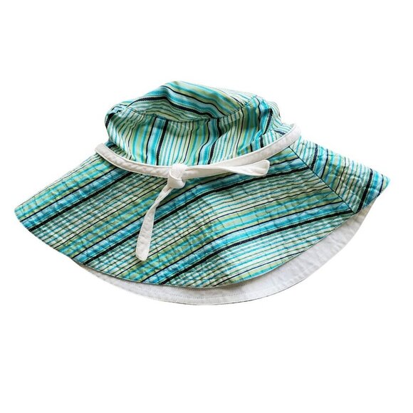 Wooden Ships 100% Cotton Women’s Floppy Beach Hat Striped Brim for Small Head - Picture 5 of 10